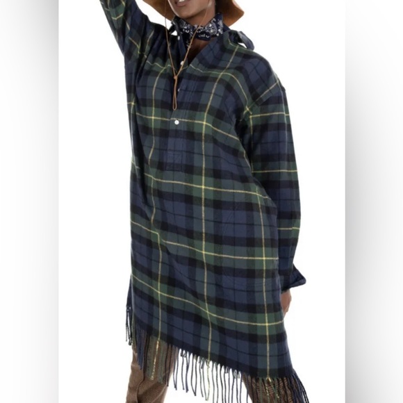 POLO RALPH LAUREN FRINGE PLAID-CHECK FLANNEL SIZE 10 - Picture 8 of 10